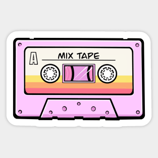 Pink Mix Tape Cassette Sticker